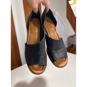 Sole Society Black Slip On Open Toe Heels Women's Size 8